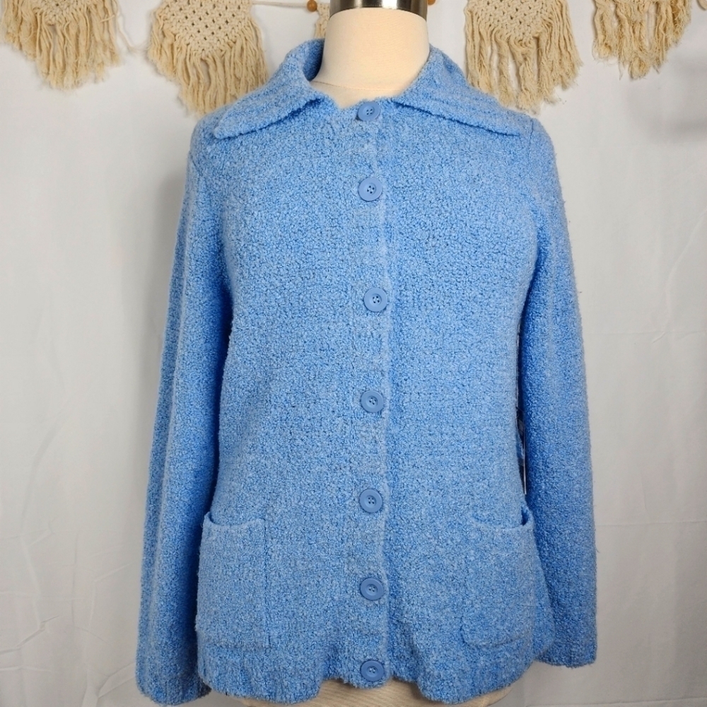 NEW BABYβ BLUE PLUS SIZE 3X CAROLE LITTLE WOMAN SWEATER CARDIGAN TOP NWT